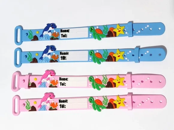 Pulseira de Identificação Infantil Emborrachado 4 Unidades