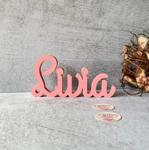 Linha Cursiva -letras Decorativas em mdf Quarto de Bebê