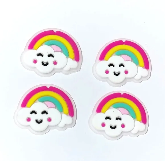 Aplique Nuvem Arco Iris Emborrachado Pacote com 6 Unidades