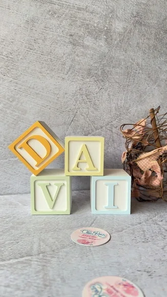 Tons Pastel Cubos Personalizados 6x6cm Decoração Bebê