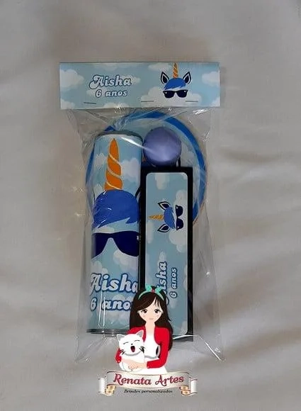 Kit Jogos 3 Unicórnio Azul