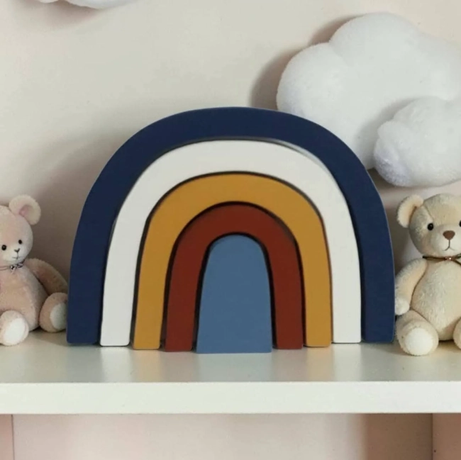 Arco iris de mdf decorativo/ Enfeite de festa, decoração pra quarto de bebe.