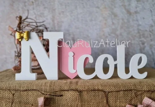 Letras de MDF -Nomes Coração