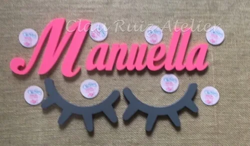 Letras Decorativas Nome De Parede + Sleepy Eyes