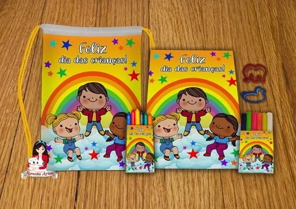 Kit Passatempo Personalizado na Mochila Dia das Crianças