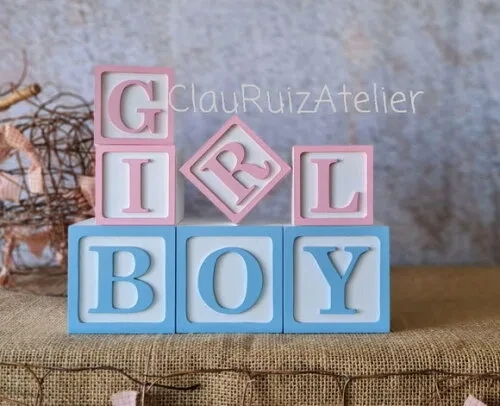 Chá Revelação CUBOS 6X6 E 8X8cm