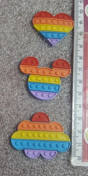 Chaveiro Pop It Variados Emborrachados -pct C/5unds