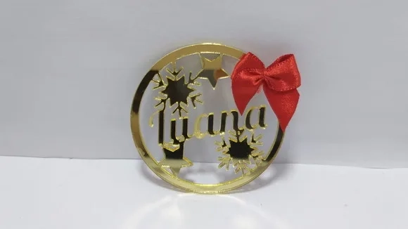 Bolas de Natal de Acrílico Espelhado Dourado 6cm Pct C/5 un