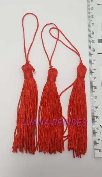 Pingente Tassel de Seda na cor Vermelha