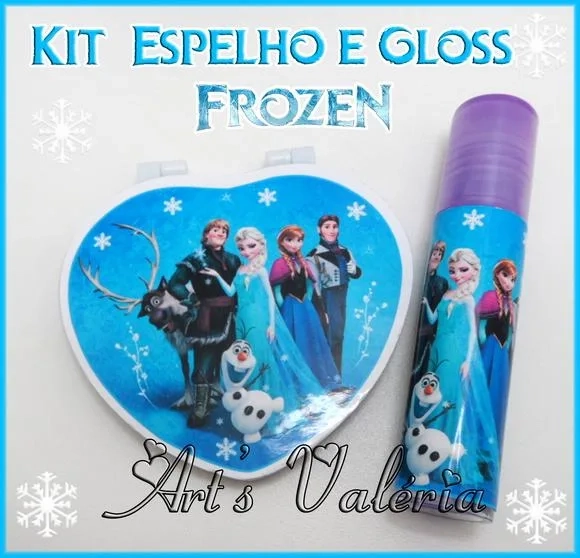 Kit Espelho Coração e Brilho Personalizado - Tampa Colorida