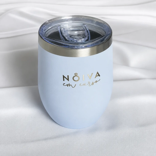 Copo Térmico Cuia Personalizado – 350 ml | Cor Branco