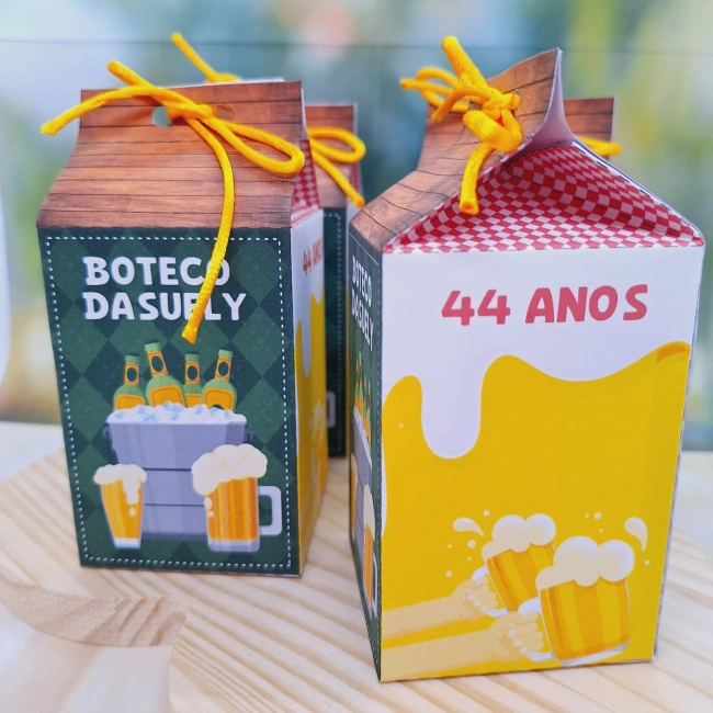 PEGUE E MONTE - Kit Só um Bolinho BOTECO - Decoração de Festa - Caixinhas Personalizadas