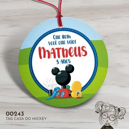 Tag Redonda Casa do Mickey - 00243