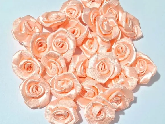 Flor Laranja Tecido Poliéster Pacote com 15 Unidades