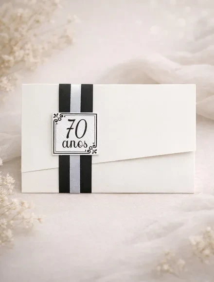 Convite de Aniversário Melhor Idade - 70 Anos - 80 Anos