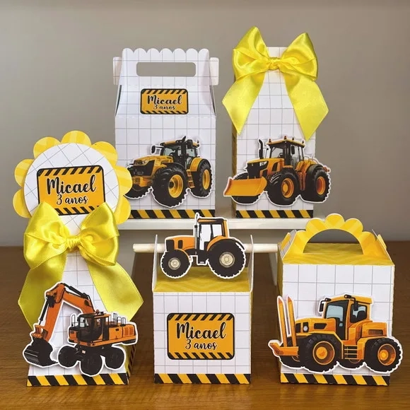 Kit 30 Lembrancinhas Trator Amarelo