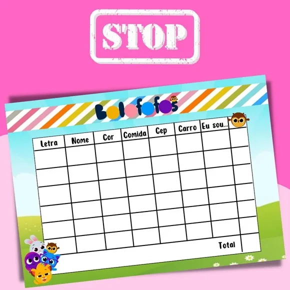 Jogo do Stop ( Conhecido Como Adedanha)