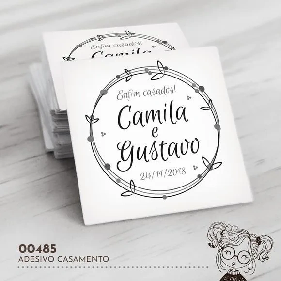 Adesivo Quadrado Casamento - 00485