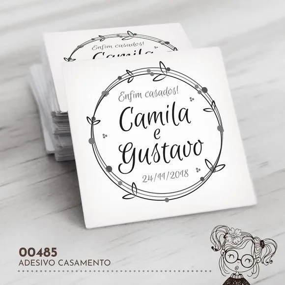 Adesivo Quadrado Casamento - 00485