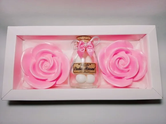 Kit Presente de Aniversário, Pote de Pérolas com Sabonetes