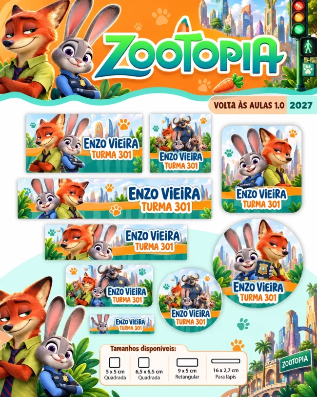 60 Etiquetas Escolares Personalizadas Prova D'agua