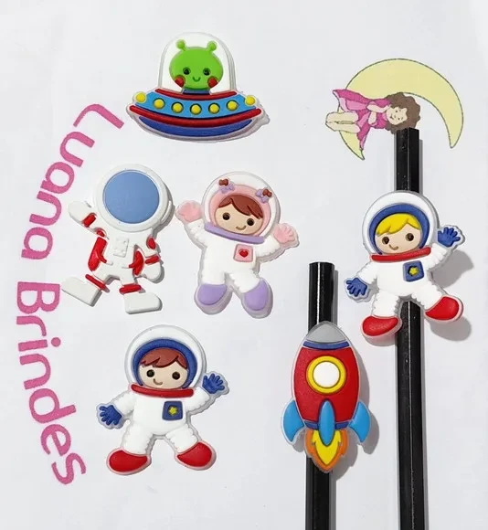 Lápis C/ponteira Astronauta Emborrachado Pacote C/6 Unidades