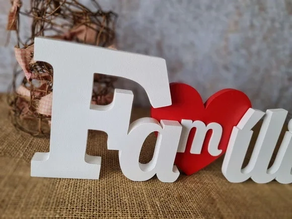 Letras de MDF -Nomes Coração