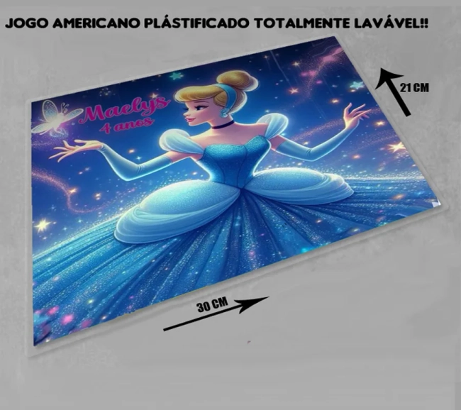 Jogo Americano Plastificado da Cinderela