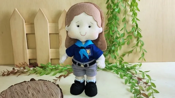 Boneca Escoteiro de Feltro * Chamar Chat Antes Comprar