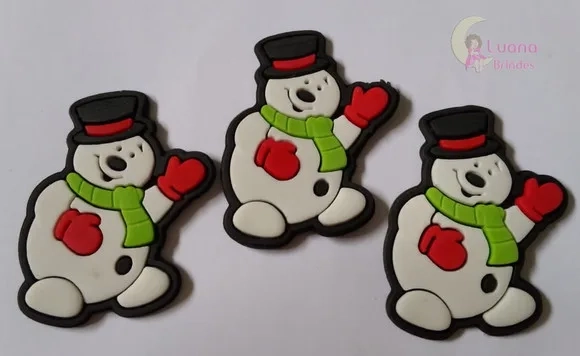 Aplique Boneco de Neve de Borracha - Pct C/6 Unidades