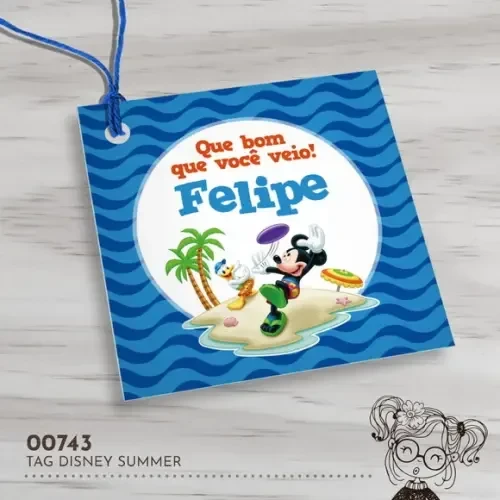 Tag Quadrada Disney Summer - 00743