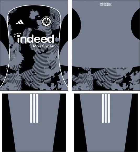 Arte Vetor Camisa Eintracht Frankfurt Terceira 2025-2026