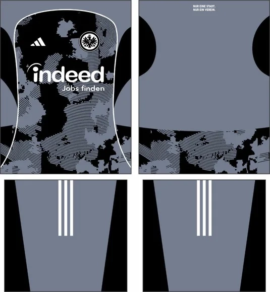 Arte Vetor Camisa Eintracht Frankfurt Terceira 2025-2026