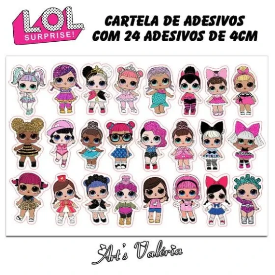 Stickers - Cartela de Adesivos Lol Surprise