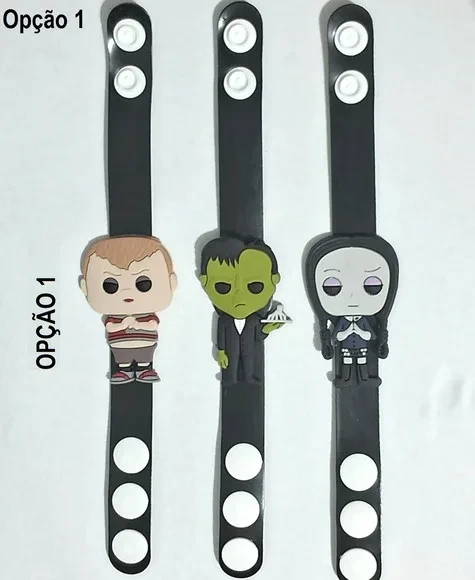 Pulseira Wandinha Emborrachada 19cm Pacotes com 3 Unidades