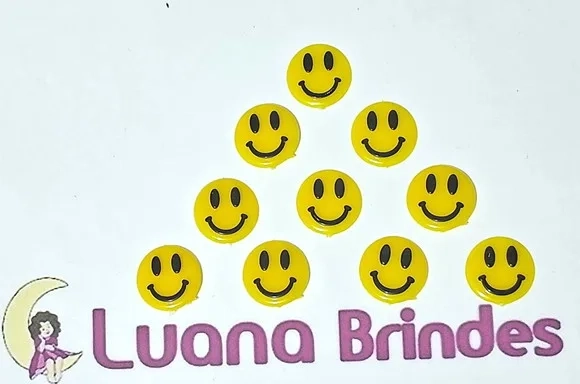 Aplique Emoticon em Acrílico Injetado 1,7cm Pcts C/10 Peças