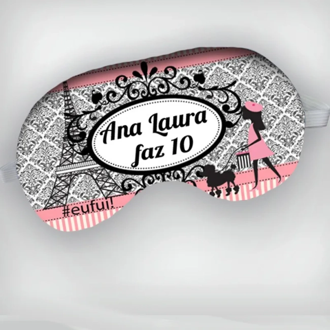 Mascara de Dormir personalizada com tema Paris