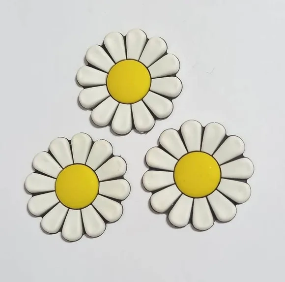 Aplique Flor Branca 4 cm Emborrachado - 6 Unidades