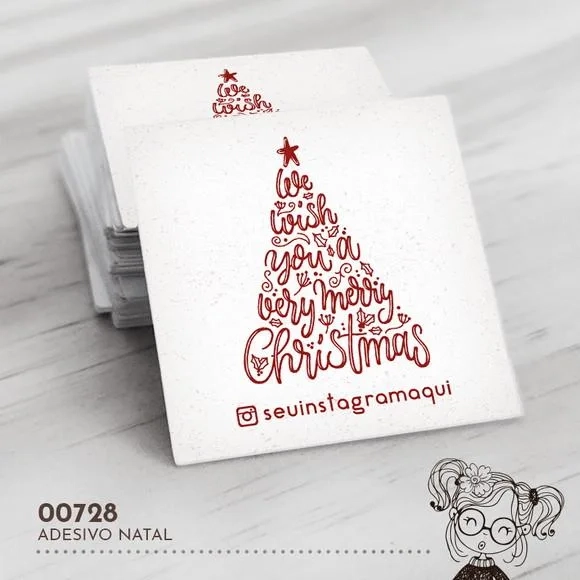 Adesivo Quadrado Natal - 00728