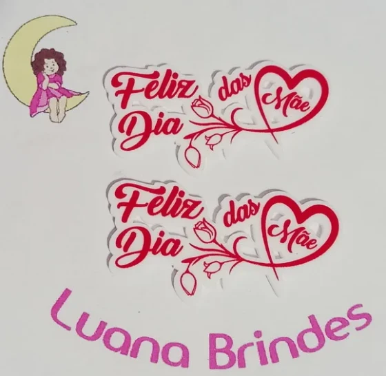 Plaquinha feliz Dia das Maes Uv - 4 Unidades