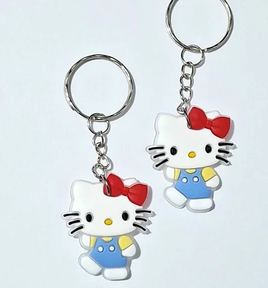 Chaveiro Hello Kitty e Melody Emborrachado Pcts com 6 Peças