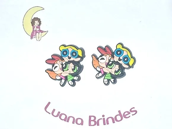 Aplique Meninas Super Poderosas Pacote com 4 Unidades
