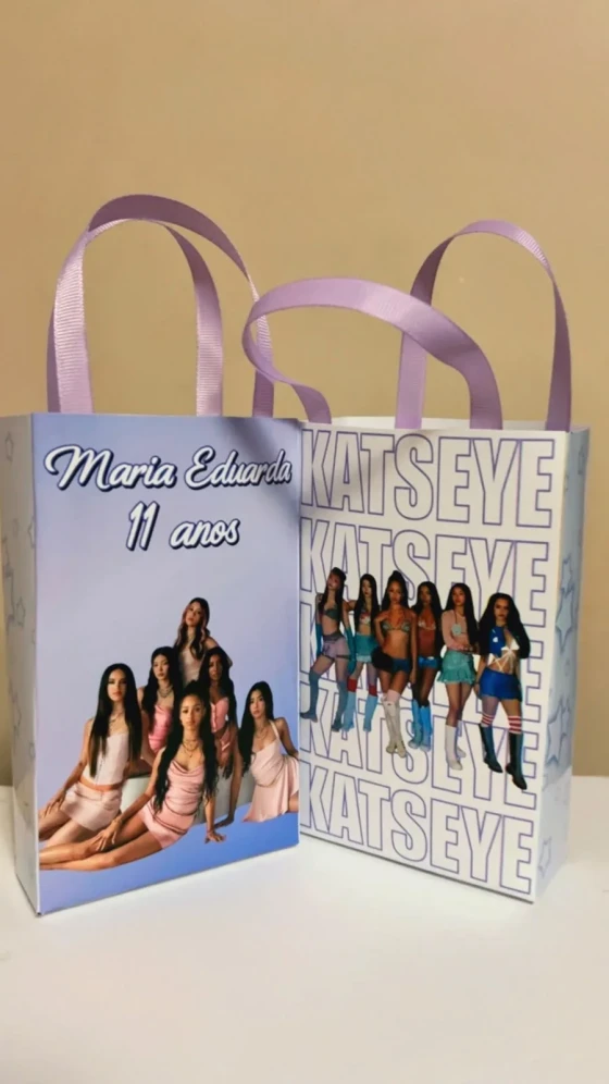 Sacolinhas Personalizada Katseye Lembrancinhas Para Aniversário