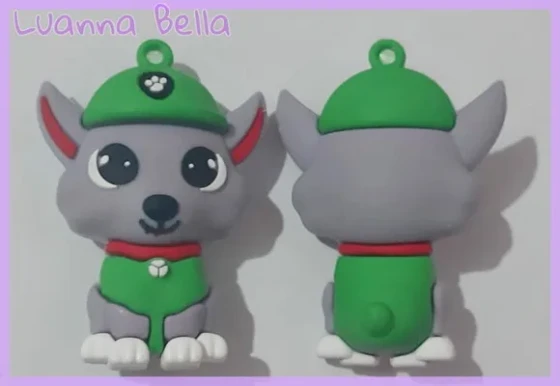 Pingente personagem Rocky de Borracha 5cm - Pct c/2 Unid