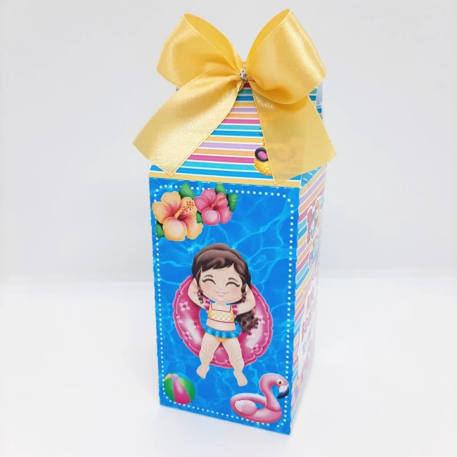 PEGUE E MONTE - Kit Festa POOLPARTY MENINA - Decoração de Festa - Caixinhas Personalizadas