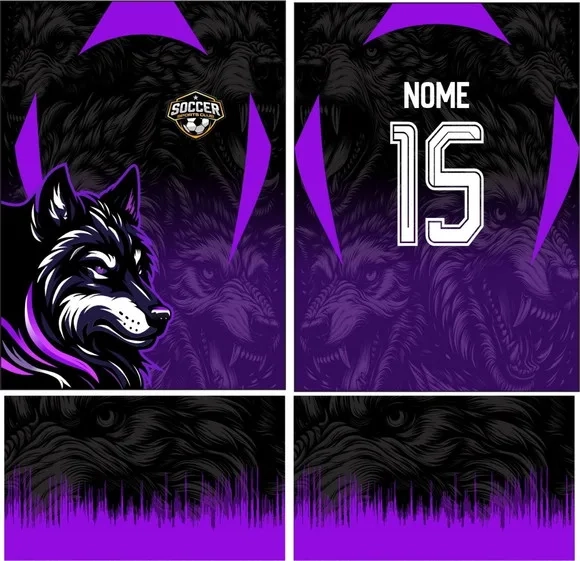 Arte Vetor Camisa Interclasse Lobo Roxo Mod-171