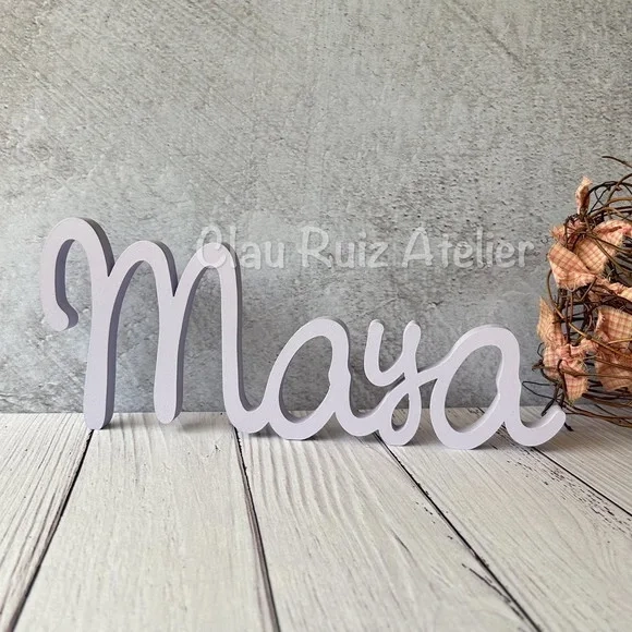 Linha Cursiva -letras Decorativas em mdf Quarto de Bebê