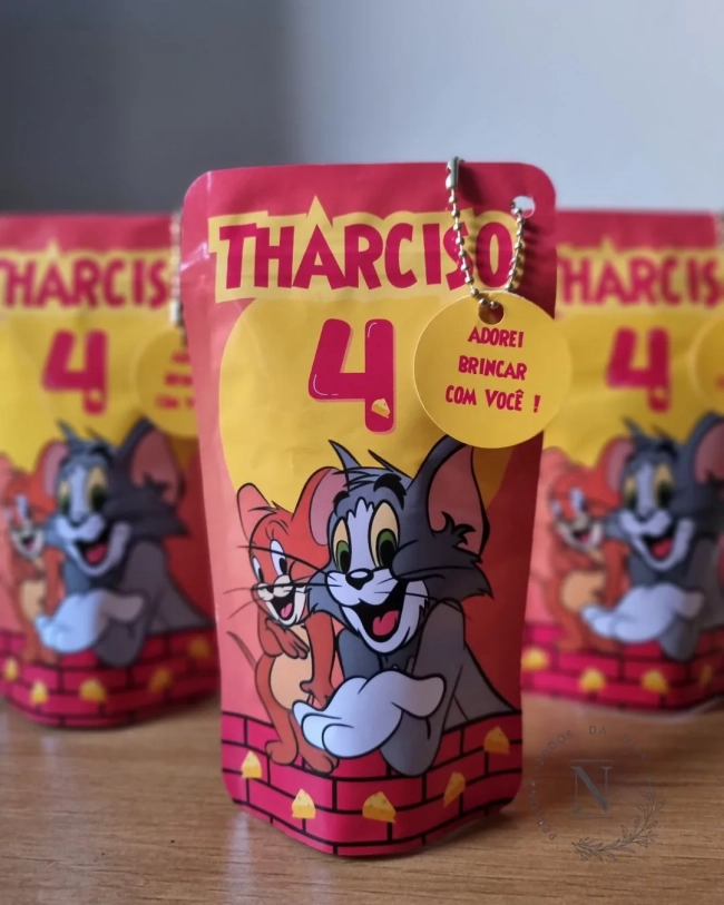 Saquinho Zip Lock 10x17 Lembrancinha Tom e Jerry