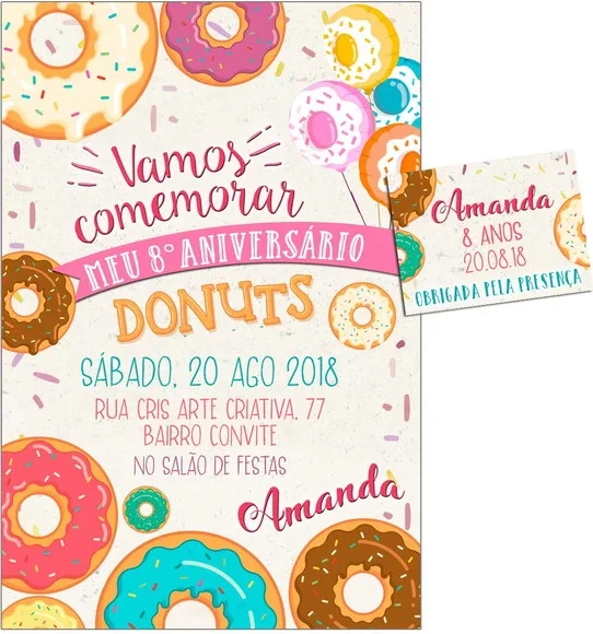 CONVITE DIGITAL C/TAG Donuts 2