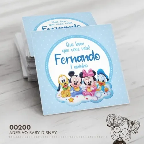 Adesivo Quadrado Baby Disney - 00200